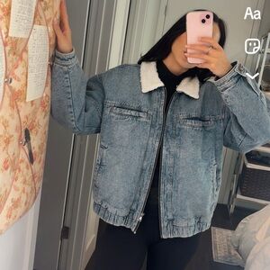 Wild Fable Blue Denim Jacket with White Collar